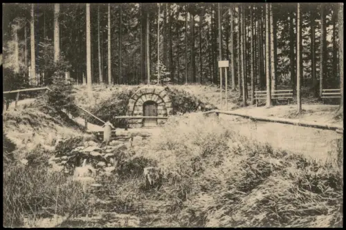 Ansichtskarte Grillenburg-Tharandt Warnsdorfer Quelle. Radiumhaltig 1909