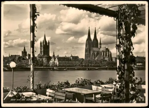 Deutz-Köln Düx Blick von der Sünnenterrasse auf das Rheinpanorama mit Dom 1937