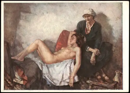 Ansichtskarte  Gemälde 'Sein und Vergehen' von Karl Truppe 1937