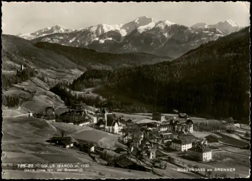 Gossensaß Colle Isarco Panorama von Gossensaß (Colle Isarco) mit Alpenkette 1954
