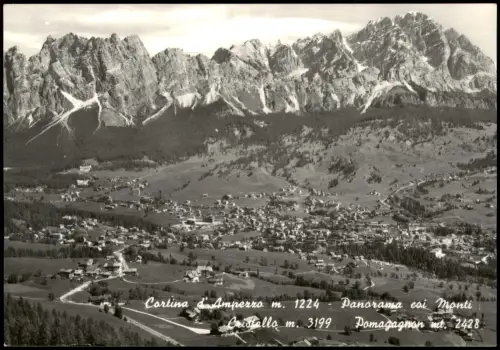 Cortina d´Ampezzo Panorama von Monte Cristallo Pomagagnon Südtirol 1952