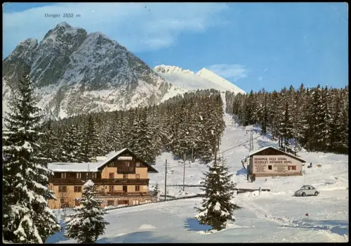Hafling Alpengasthof Alpenrose mit Sessellift Piffinger Köpfl und Ifinger 1970