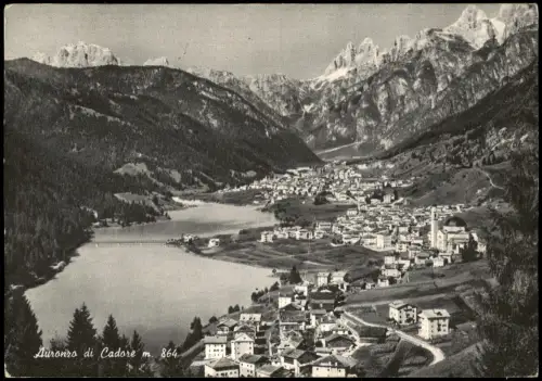 Auronzo di Cadore Panorama-Ansicht von Auronzo di Cadore mit See 1962