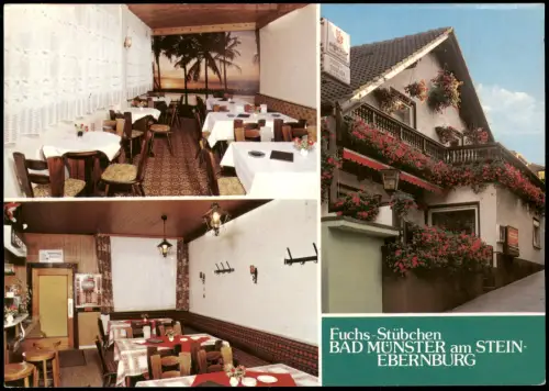 Ansichtskarte Bad Münster am Stein-Ebernburg Gaststätte Fuchs-Stübchen 1988