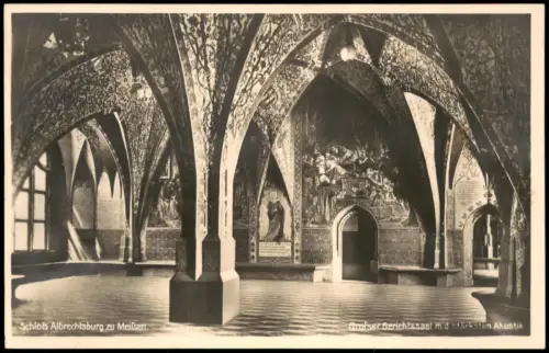 Ansichtskarte Meißen Großer Gerichtssaal Schloss Albrechtsburg 1928