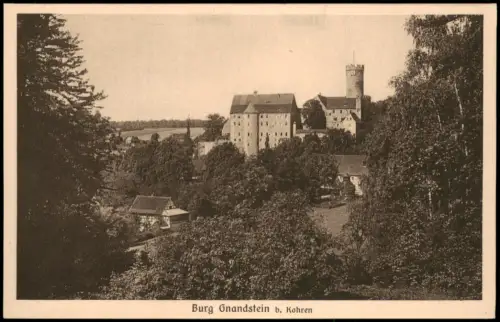 Ansichtskarte Gnandstein-Kohren-Sahlis Burg Gnandstein 1928