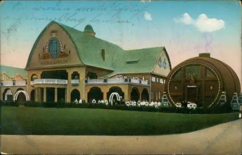 Ansichtskarte Leipzig Baufachausstellung Bayerische Bierhalle 1913