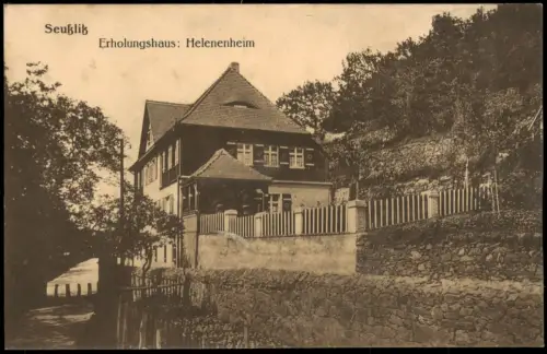 Ansichtskarte Seußlitz-Nünchritz (Elbe) Erholungshaus Helenenheim 1912