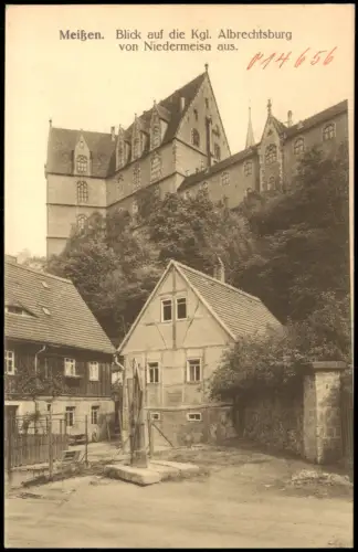 Meißen Blick auf die Kgl. Albrechtsburgvon Niedermeisa aus. 1912