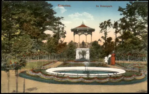 Postcard Komotau Chomutov Im Rosenpark. Pavillon 1912
