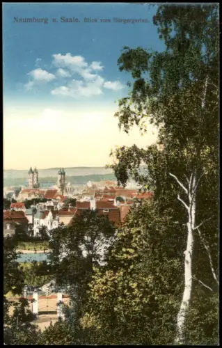 Ansichtskarte Naumburg (Saale) Blick vom Bürgergarten. 1912