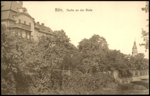 Bad Sauerbrunn-Bilin Lázně Kyselka Bílina Partie an der Biela. 1912