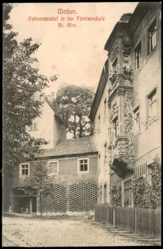 Ansichtskarte Meißen Oekonomiehof in der Fürstenschule St. Afra. 1909