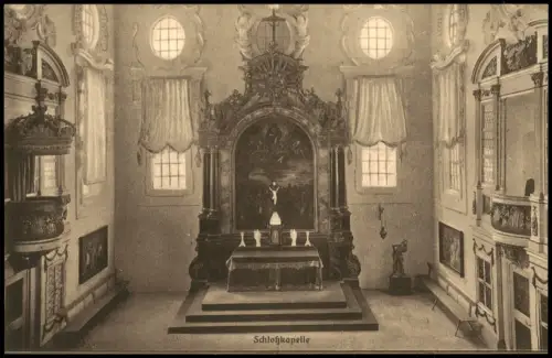 Ansichtskarte Moritzburg Jagdschloß - Schloßkapelle, Königstuhl 1912