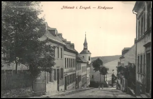 Ansichtskarte Jöhstadt (Erzgebirge) Erzgebirge - Kirchgasse 1911
