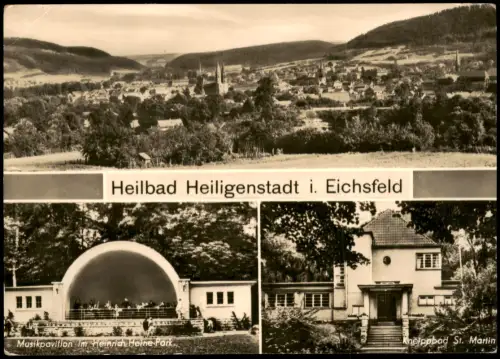Heilbad Heiligenstadt Mehrbildkarte Panorama, Musikpavillon  St. Martin 1969
