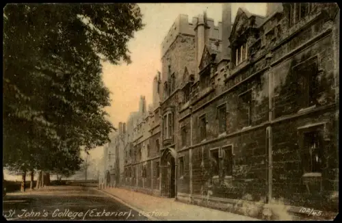 Postcard Oxford St. John's College (Exterior) 1910