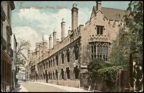 Postcard Oxford Lincoln College, Front 1910
