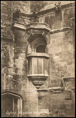 Postcard Oxford Magdalen College Pulpit 1905