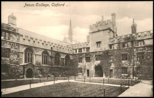 Postcard Oxford Jesus College, Innenhof 1910