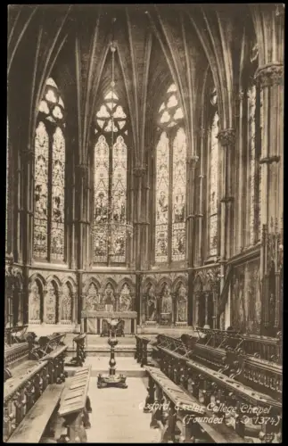 Postcard Oxford Exeter College Chapel 1907