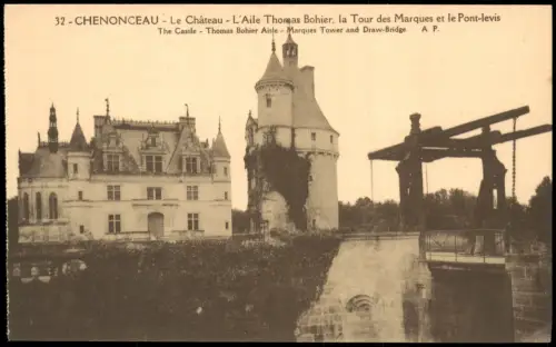 Chenonceaux Schloss Château L'Aile Thomas Bohier,  Marques  Pont-levis 1910
