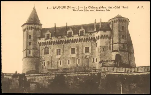 Saumur Schloss Le Château (Mon. hist.) Côté Nord The Castle 1910