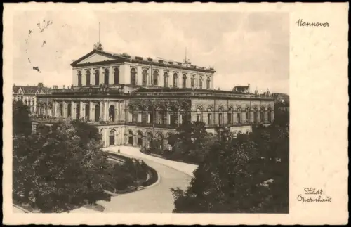 Ansichtskarte Hannover Partie an der Oper Städt. Opernhaus 1934