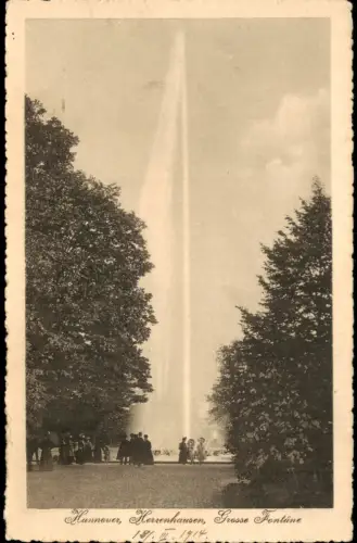 Ansichtskarte Herrenhausen-Hannover Herrenhausen Grosse Fontäne 1914