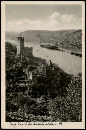 Ansichtskarte Mainz Burg Sooneck bei Niederheimbach a. Rhein 1942