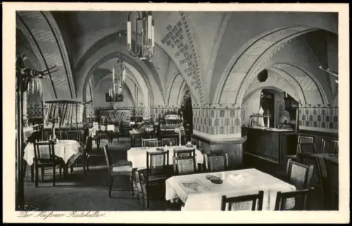 Ansichtskarte Meißen Ratskeller - Saal 1928