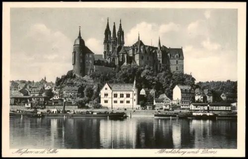 Ansichtskarte Meißen Schloss Albrechtsburg Dampfer 1929