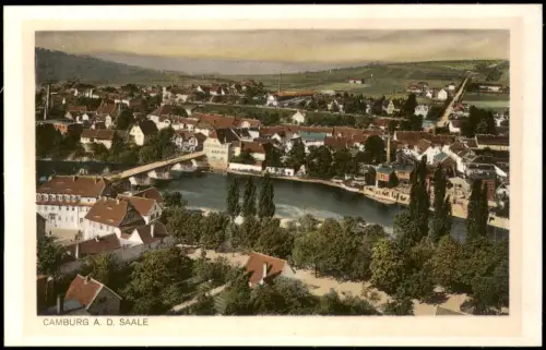Ansichtskarte Camburg-Dornburg-Camburg Stadtblick mit Saale 1924