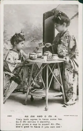 Ansichtskarte  Kinder Künstlerkarte Fotokunst Mädchen Tee China 1906