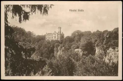 Groß Skal Hrubá Skála Panorama-Ansicht (Schloss, Burg, Villa) 1910