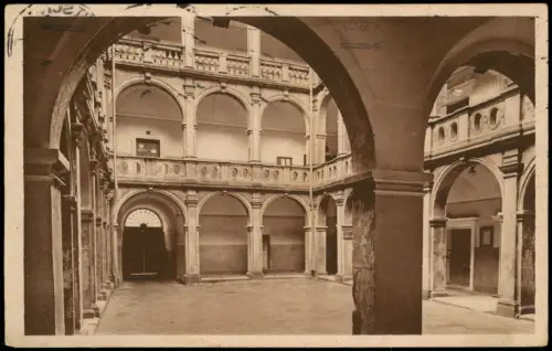 Jitschin (Gitschin) Jičín Gebäude Innenansicht Nádvoří Valdštýnské Zamku 1944