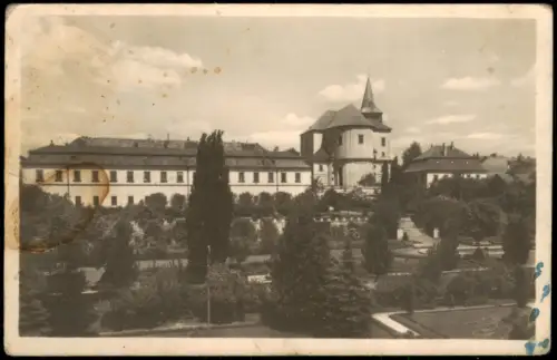 Postcard Jitschin (Gitschin) Jičín Jičín Zámecký park 1953