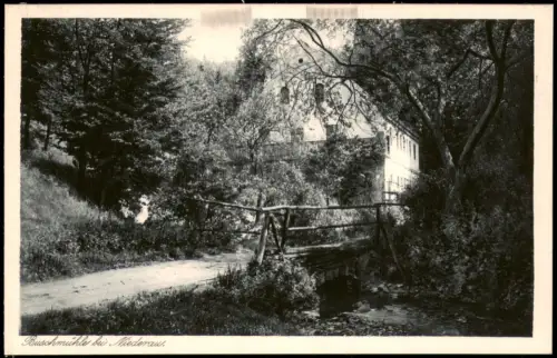Ansichtskarte Gohlis-Niederau Park Buschmühle Brücke 1928