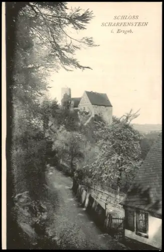 Scharfenstein-Drebach (Erzgebirge) Weg zur Schloss Scharfenstein 1909