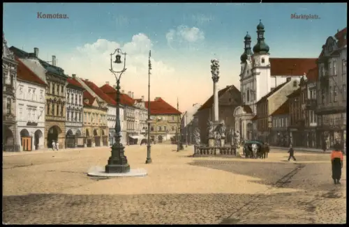 Postcard Komotau Chomutov Marktplatz 1912