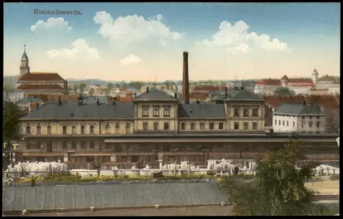 Ansichtskarte Bischofswerda Stadt und bahnhof 1912