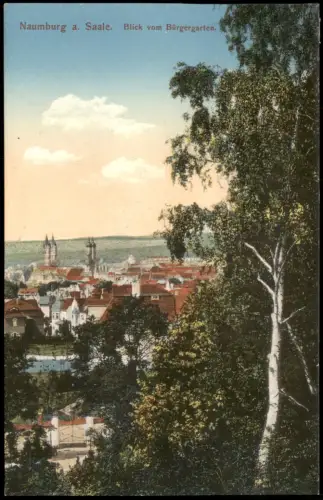 Ansichtskarte Naumburg (Saale) Blick vom Bürgergarten. 1912