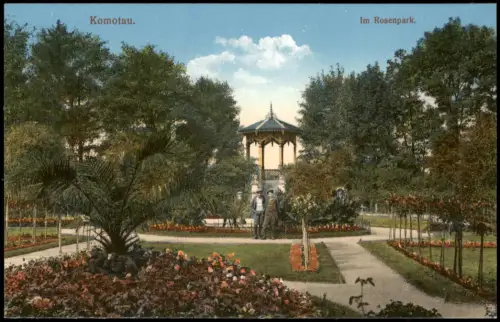 Postcard Komotau Chomutov Pavillon im Rosenpark 1915
