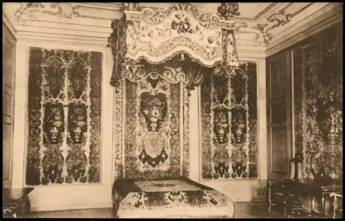 Ansichtskarte Moritzburg Jagdschloss Moritzburg: Federzimmer 1925