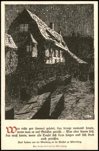 Ansichtskarte Eisenach Der Lutherhof auf der Wartburg 1917