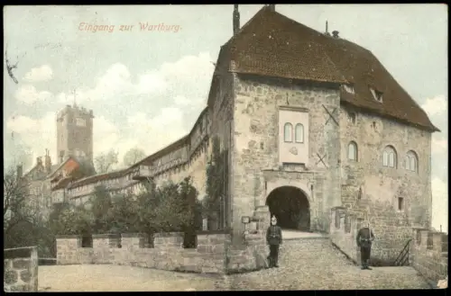 Ansichtskarte Eisenach Eingang zur Wartburg 1905