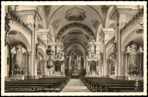 St. Peter (Hochschwarzwald) Fotokarte Inneres der Pfarrkirche St. Peter 1940