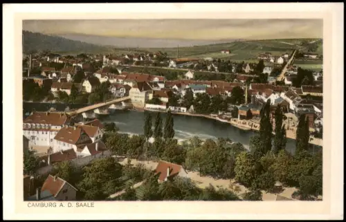 Ansichtskarte Camburg-Dornburg-Camburg Stadtblick mit Saale 1924