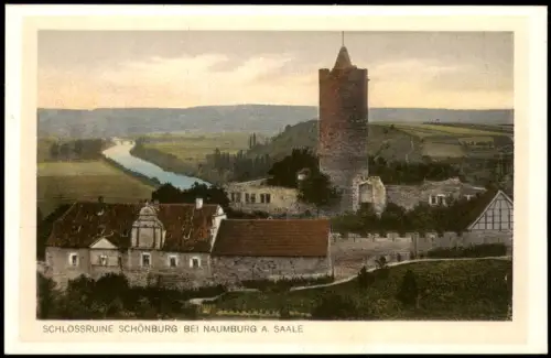Ansichtskarte Schönburg (Saale) Schlossruine 1928