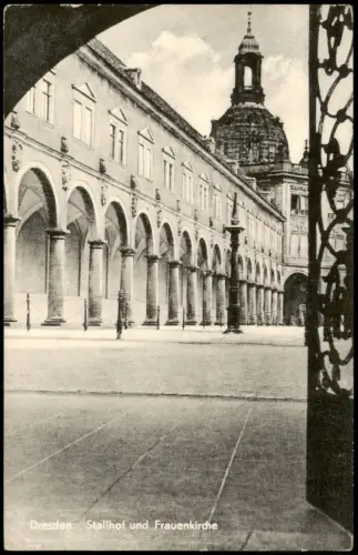 Ansichtskarte Innere Altstadt-Dresden Stallhof und Frauenkirche 1959